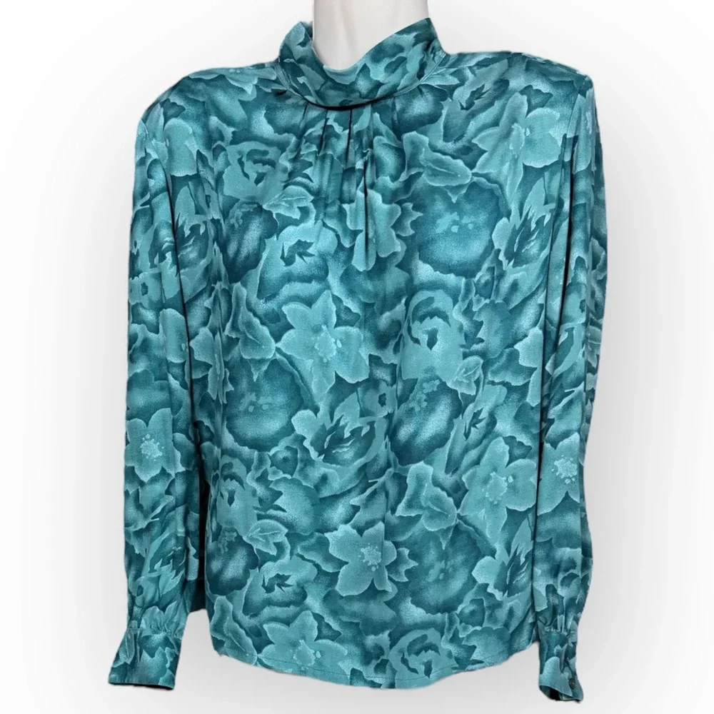 Pendleton Country Sophisticates 14 Petite Floral Blouse‎